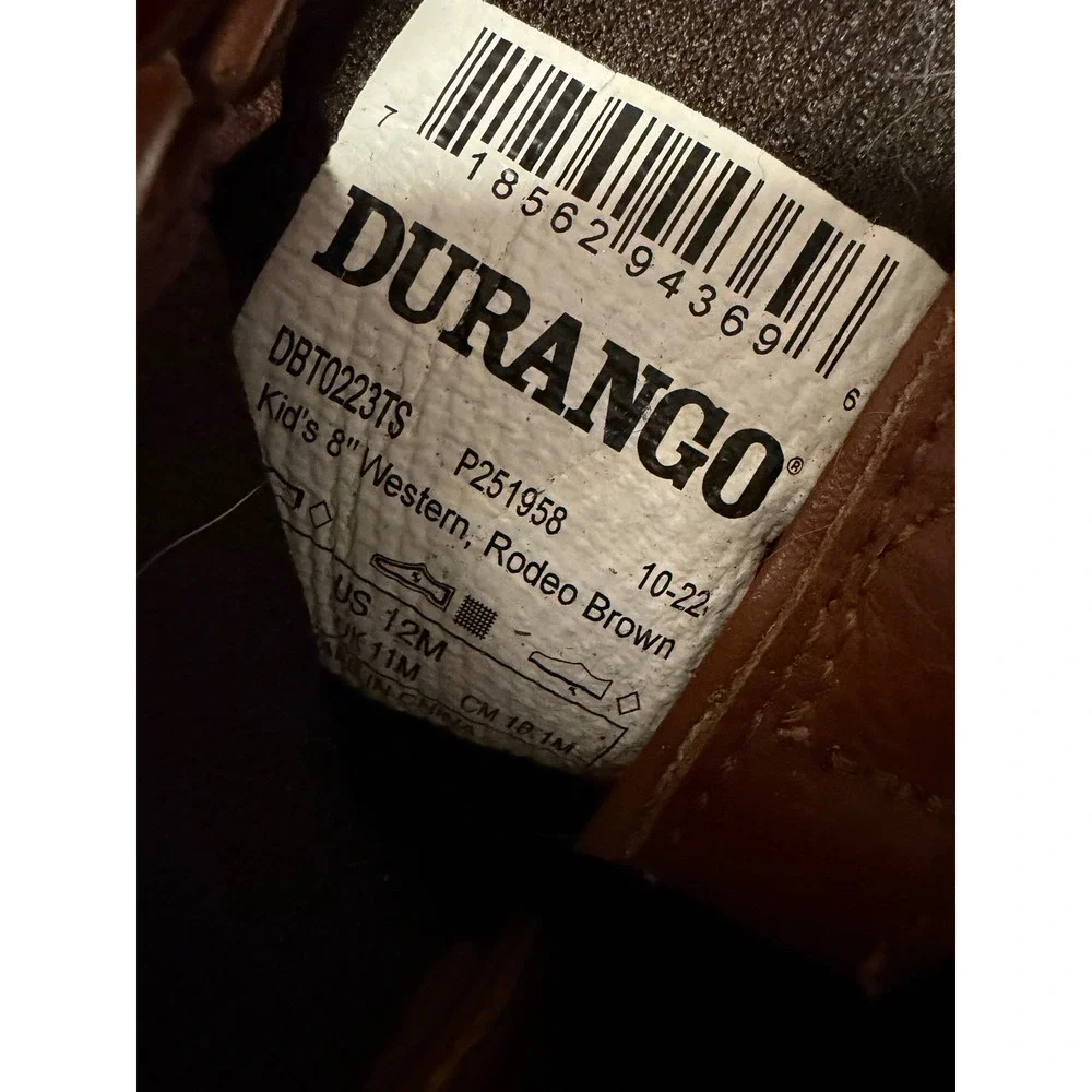 Durango Lil Durango Kids Western Boots Rodeo Brown Square Toe DBT0221S Size 12M